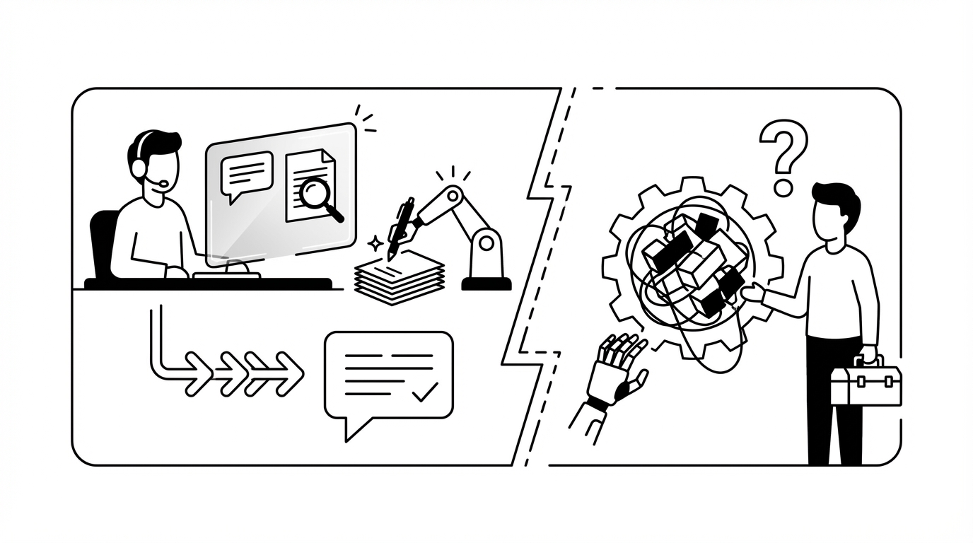 Why Most MSPs Struggle to Leverage AI in Managed Services concept illustration - Rallied AI