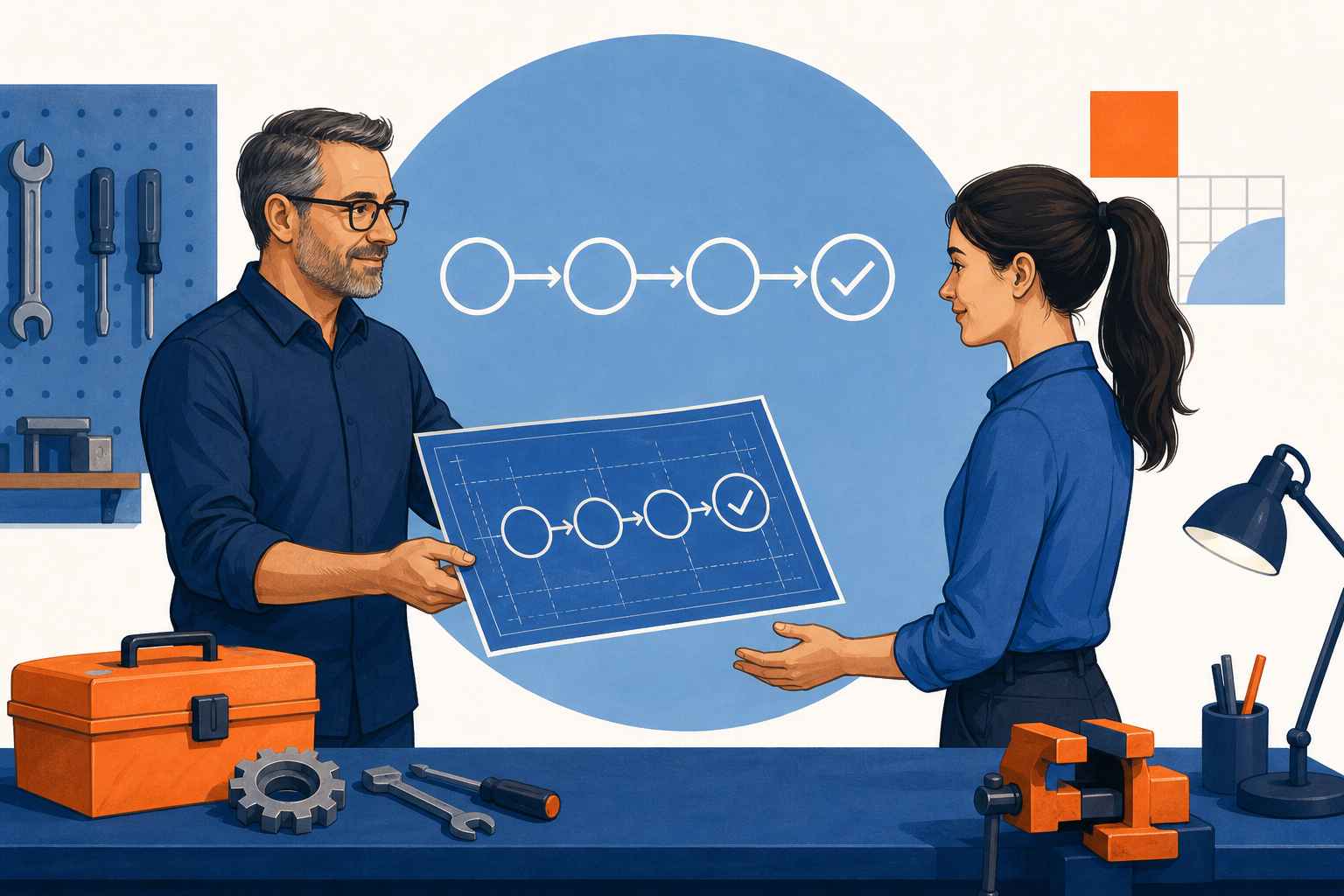 Your First Rep Shouldn't Invent the Sales Process concept illustration - SalesMVP Lab