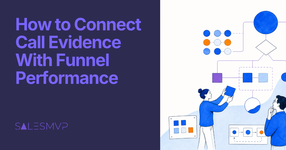 How to Connect Call Evidence With Funnel Performance - SalesMVP Lab professional guide illustration