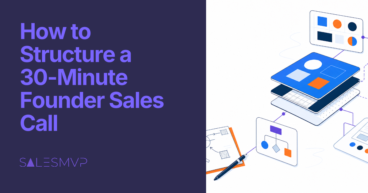 How to Structure a 30-Minute Founder Sales Call - SalesMVP Lab professional guide illustration