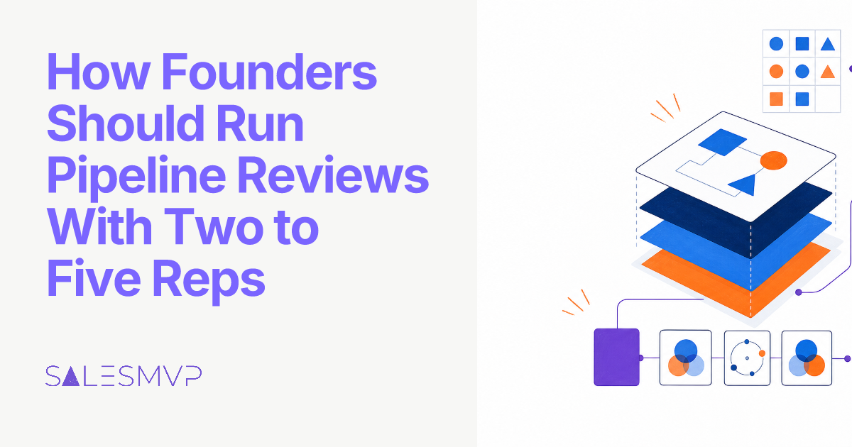 How Founders Should Run Pipeline Reviews With Two to Five Reps - SalesMVP Lab professional guide illustration