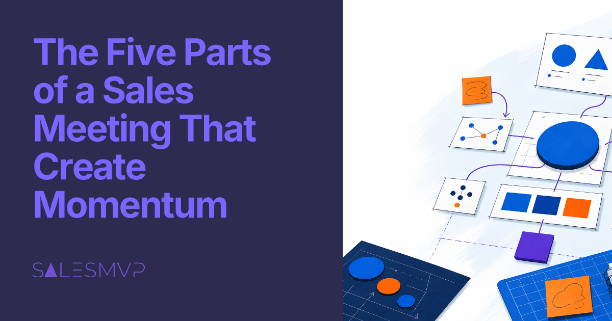 The Five Parts of a Sales Meeting That Create Momentum - SalesMVP Lab professional guide illustration
