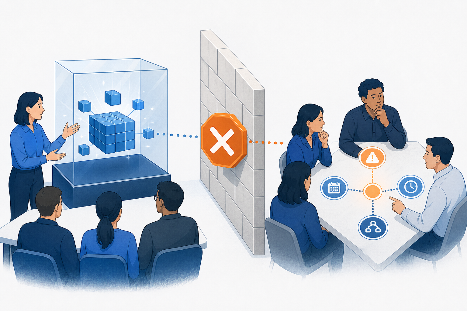 Why Qualified Deals Stall When Features Lead concept illustration - SalesMVP Lab