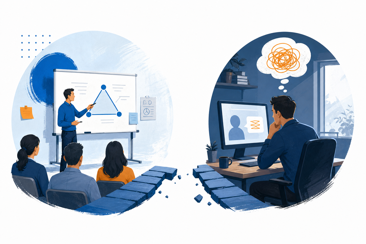 Why One-Off Sales Training Rarely Changes Calls concept illustration - SalesMVP Lab