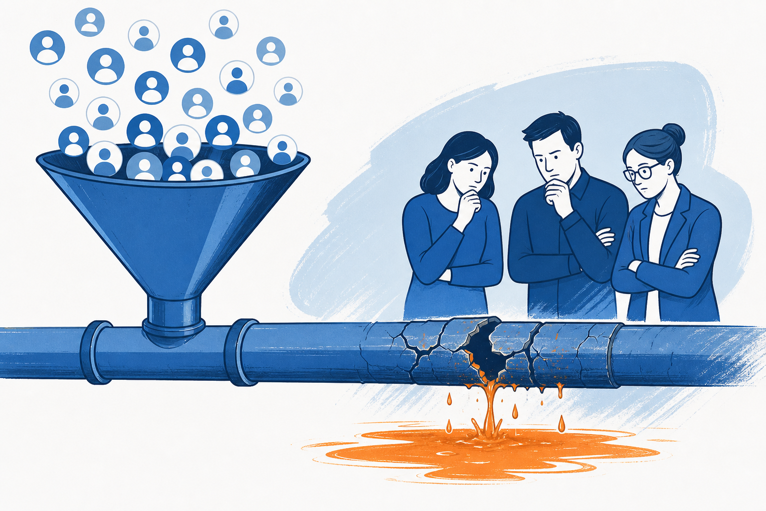 Why More Pipeline Can't Repair Weak Deal Execution concept illustration - SalesMVP Lab