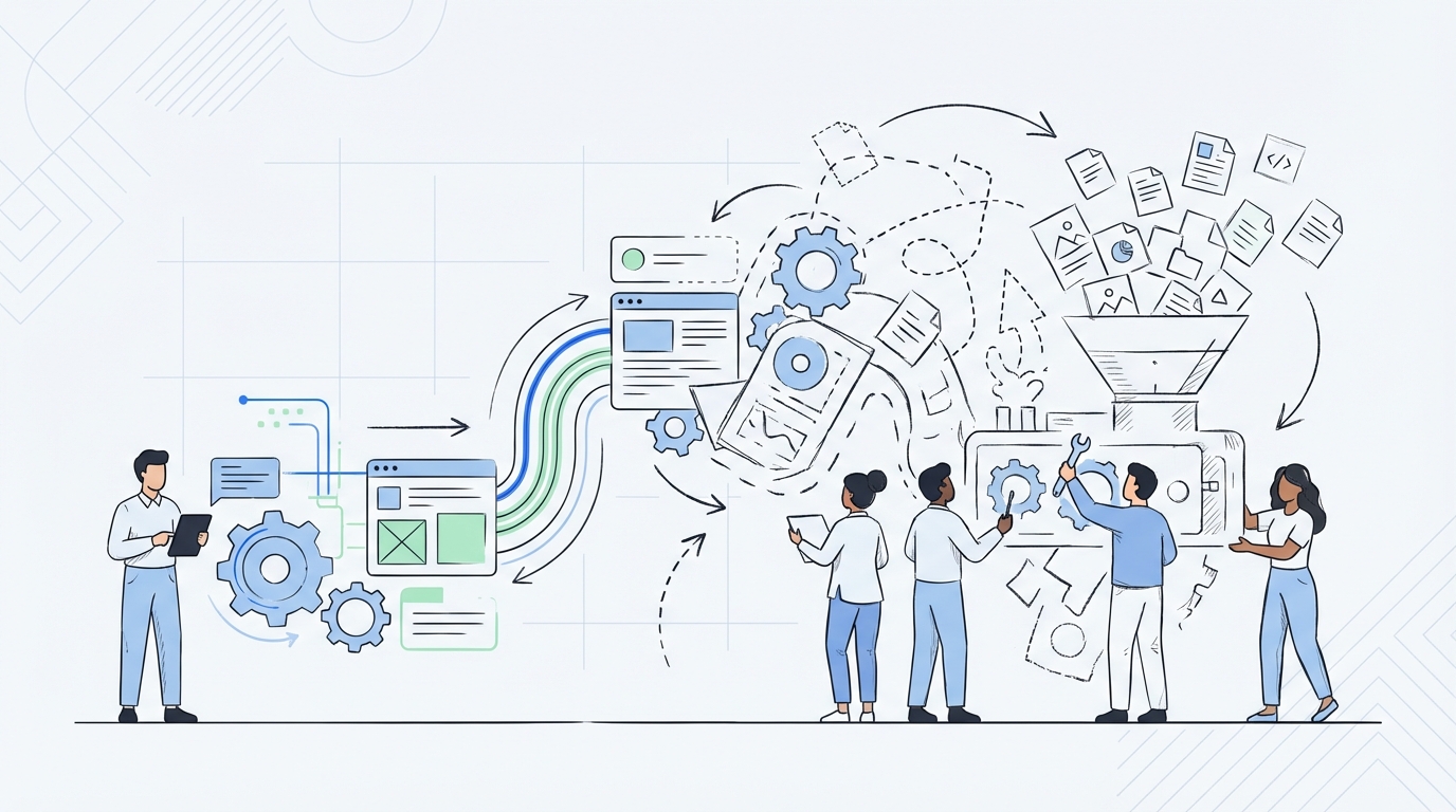 Why Most Strategies for Creating Content Break Down at Scale concept illustration - Oleno
